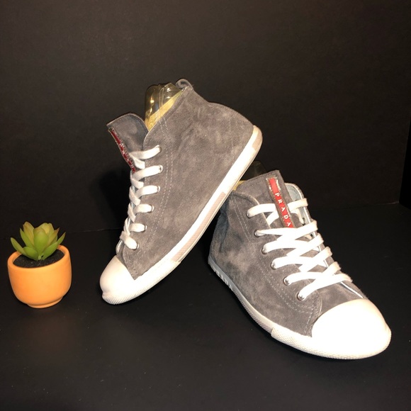 Prada Shoes Prada Baby Kids Shoes Suede Velour Gray Sneakers Poshmark